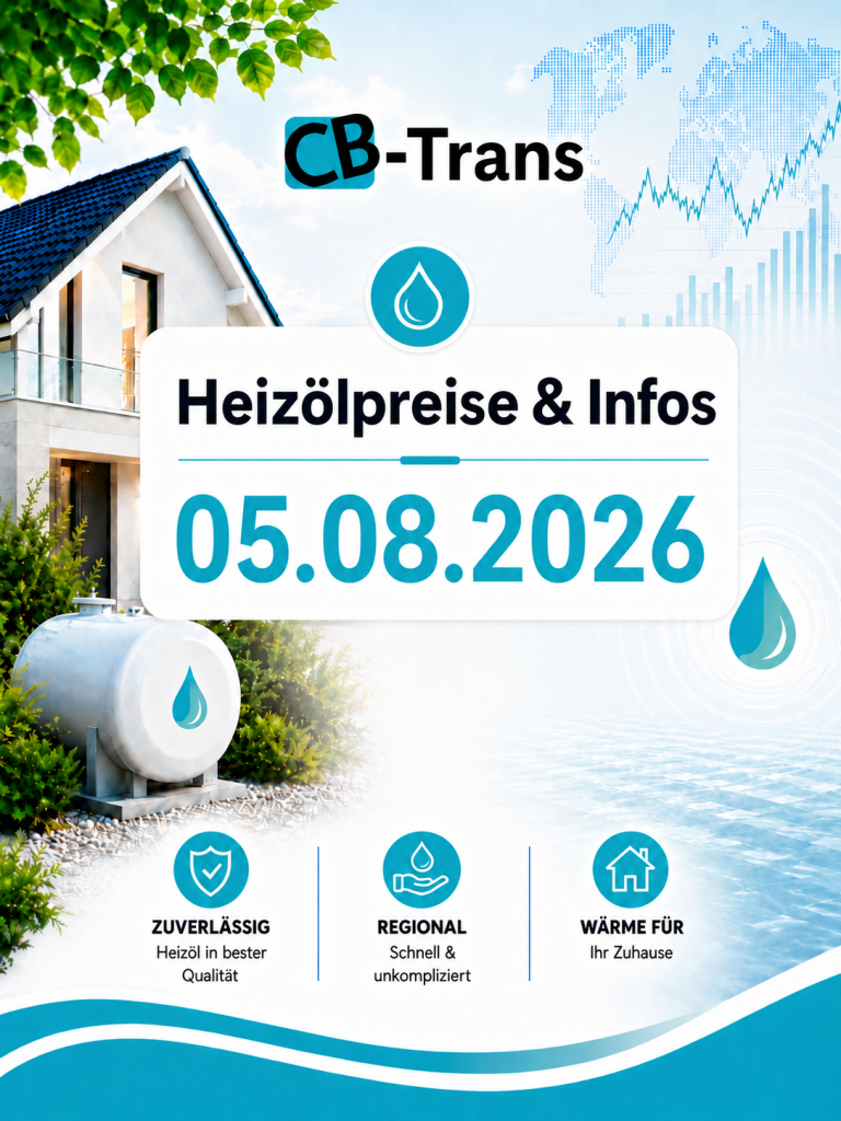 Bild zu dem aktuellen Blogbeitrag Heizölpreise und Infos vom 05.0 8.2026 von CB Trans Heizölpreise in Ihrer Nähe